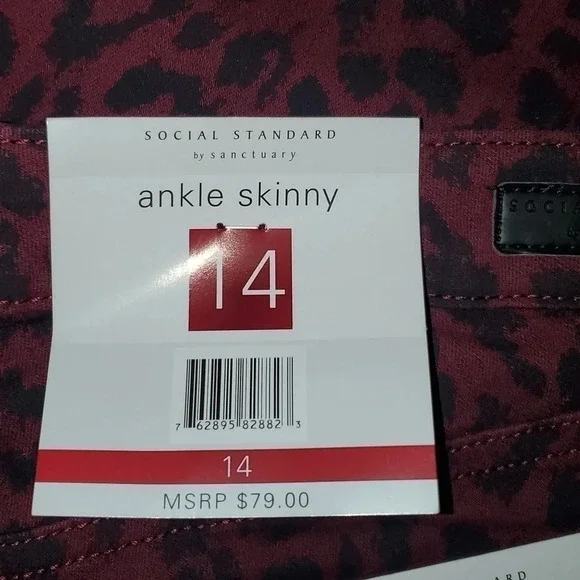 Sanctuary Ladies Jeans Social Standard By Sanctuary Ankle Skinny Size 14 NWT - Picture 6 of 7